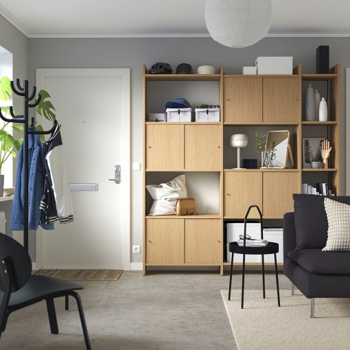 LÅDMAKARE, storage combination with sliding doors and 7 shelves, 198x35x212 cm, 595.666.71