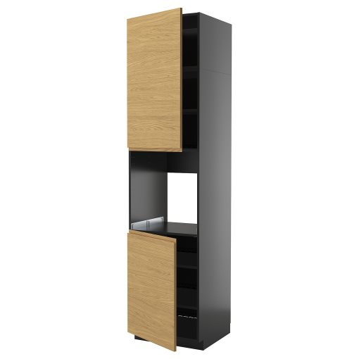 METOD, high cabinet for oven with 2 doors/shelves, 60x60x240 cm, 595.897.00