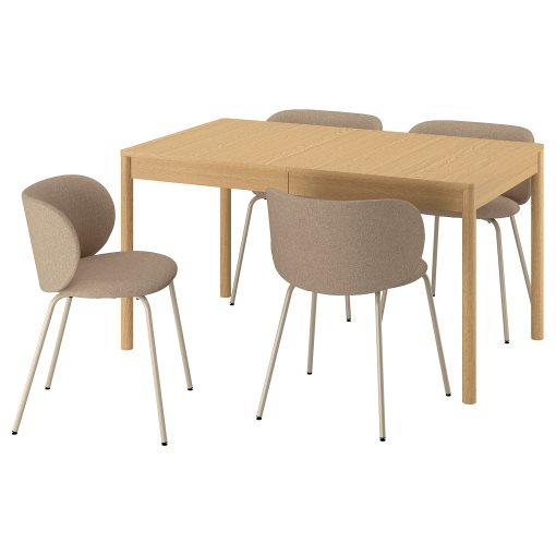 TONSTAD/KRYLBO, table and 4 chairs, 140/196x85 cm, 595.967.10