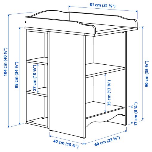 αλλαξιέρα/βιβλιοθήκη με 1 ραφιέρα, 595.975.21