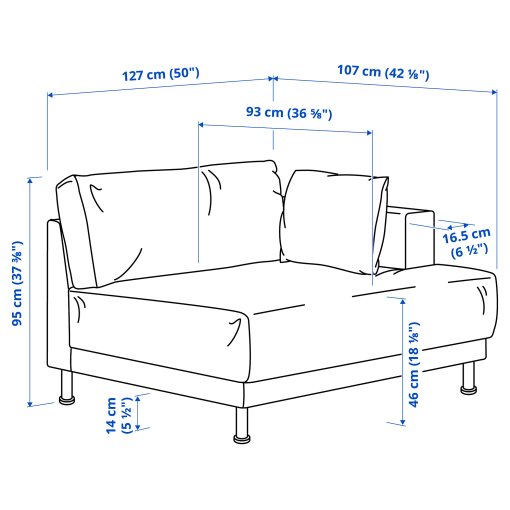 UPPÅKRA, 1.5-seat module with armrest right, 596.129.70