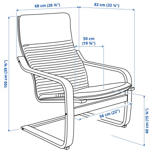 POÄNG, armchair and footstool, 596.255.57