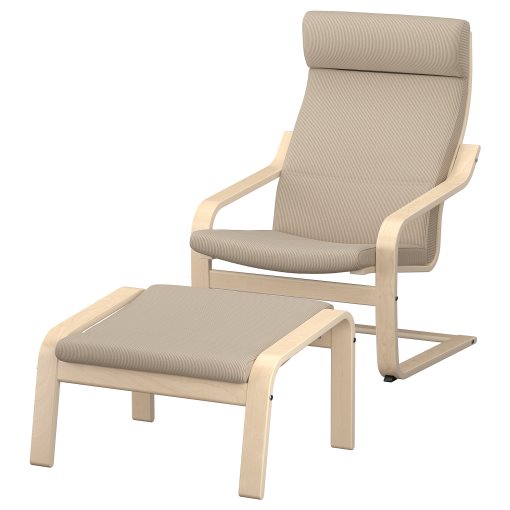 POÄNG, armchair and footstool, 596.256.99