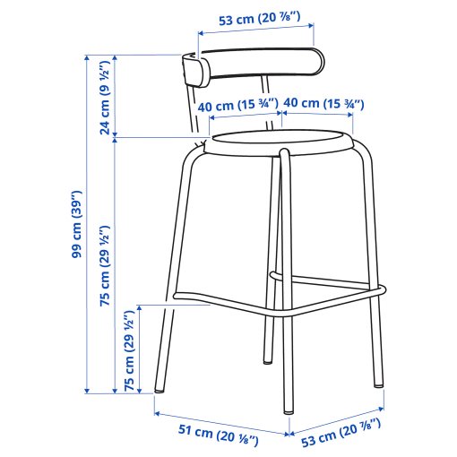 YNGVAR, bar stool, 604.007.45