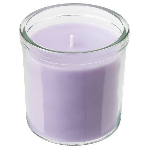 JÄMNMOD, scented candle in glass/Sweet pea, 40 hr, 605.021.74