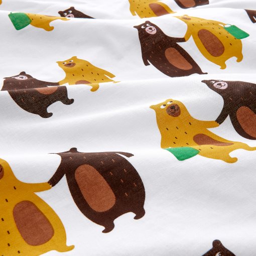 BRUMMIG, duvet cover and pillowcase/bear pattern, 150x200/50x60 cm, 605.211.44