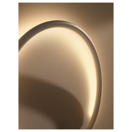 VARMBLIXT, wall lamp with built-in LED light source/metal/circle, 605.314.64