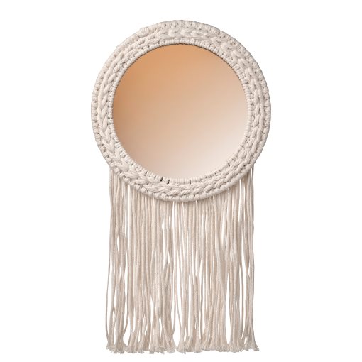 ENERGISKOG, decorative mirror with fringes, 26x48 cm, 605.380.74