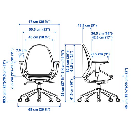 HATTEFJÄLL, office chair with armrests, 605.389.55