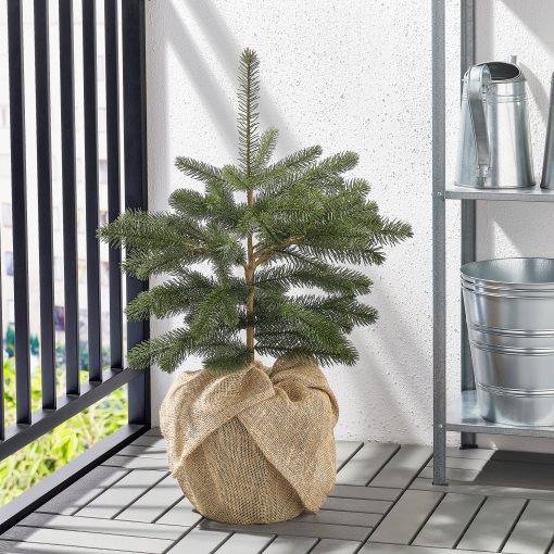 VINTERFINT, artificial potted plant/in/outdoor jute/Christmas tree, 19 cm, 605.521.64