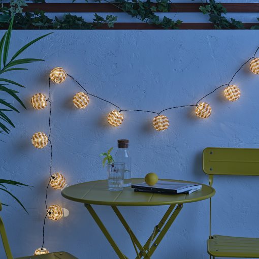SOLVINDEN, lighting chain with built-in LED light source/12 lights/outdoor/battery-operated, 605.705.87