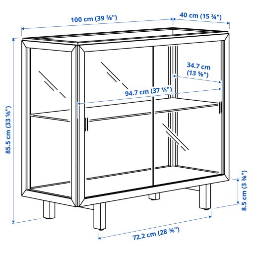 STOCKHOLM 2025, glass-door cabinet, 100x40x86 cm, 605.866.92