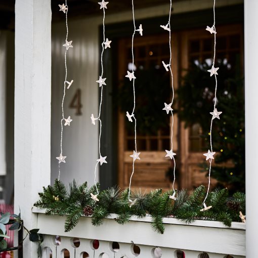 VINTERFINT, κουρτίνα με ενσωματωμένο φωτισμό LED/48 λαμπτήρες, εξωτερικού χώρου/αστέρι, 605.990.91