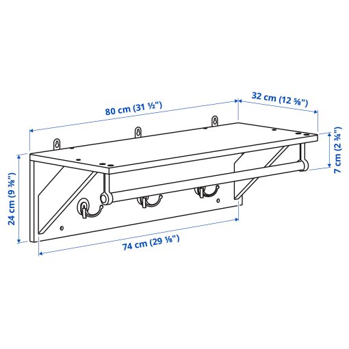 KALLSÖ, hat rack, 80 cm, 605.993.26