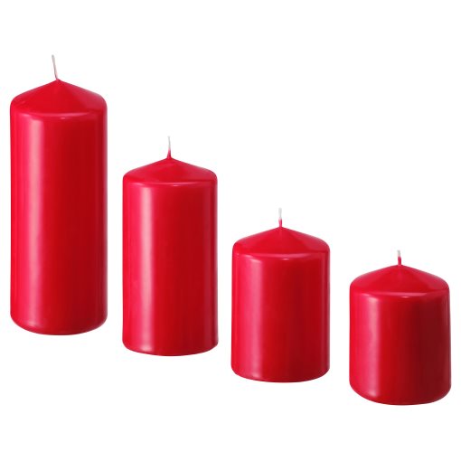 FENOMEN, unscented pillar candle, set of 4, 605.995.00