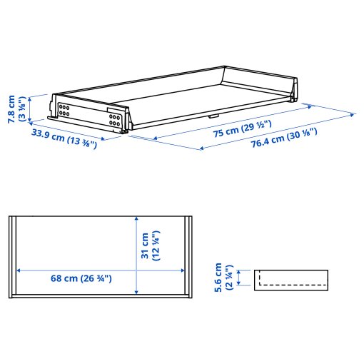 KNIVSHULT, drawer low, 80x37 cm, 606.006.69