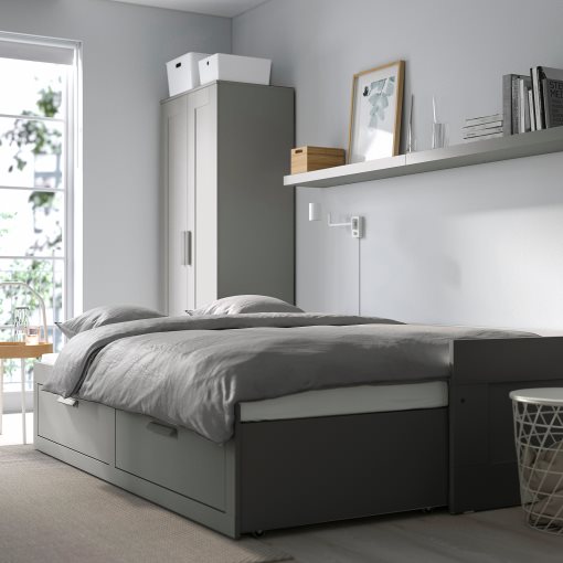 BRIMNES, κρεβάτι επισκέπτη day bed με 2 συρτάρια, 80x200 cm, 606.033.14