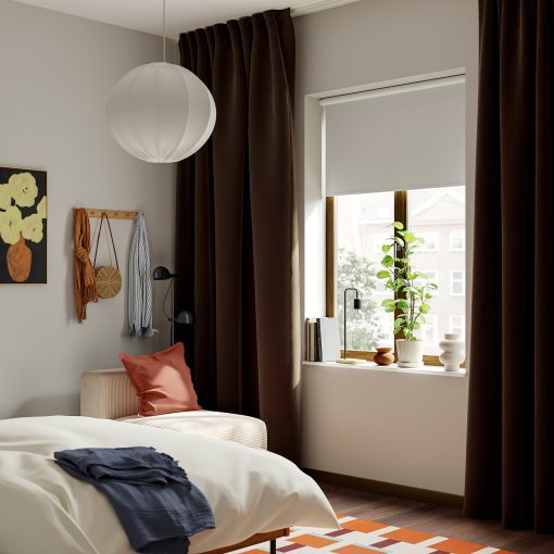 SANELA, curtains with heading tape/1 pair, 140x280 cm, 606.315.62