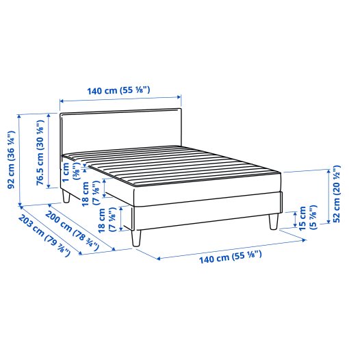 SÄBÖVIK, κρεβάτι με στρώμα, 140x200 cm, 693.857.50