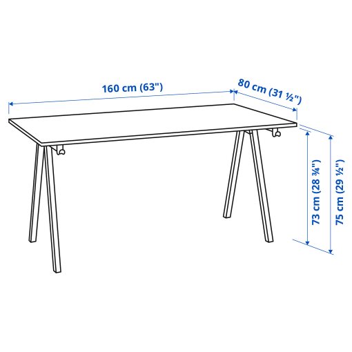 TROTTEN, desk, 160x80 cm, 694.342.70