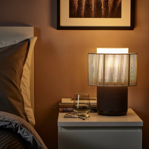 SYMFONISK, speaker lamp with Wi-Fi, textile shade, 694.825.48