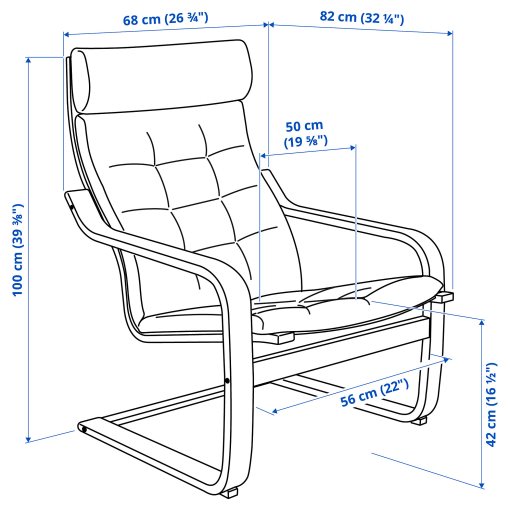 POÄNG, armchair and footstool, 695.020.75