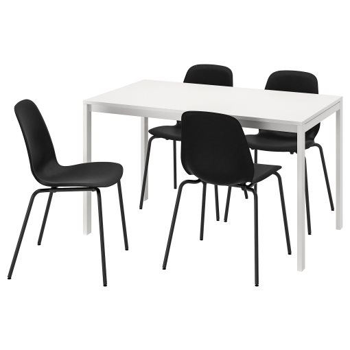 MELLTORP/LIDAS, table and 4 chairs, 125 cm, 695.090.53