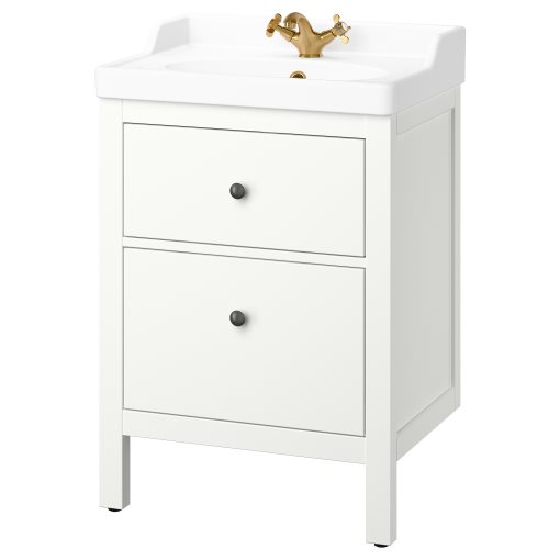 HEMNES/RUTSJON, wash-stand with drawers/wash-basin/tap, 62x49x95 cm, 695.599.91