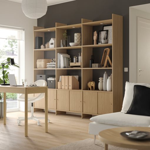 LÅDMAKARE, storage combination with sliding doors and 9 shelves, 238x35x212 cm, 695.639.88