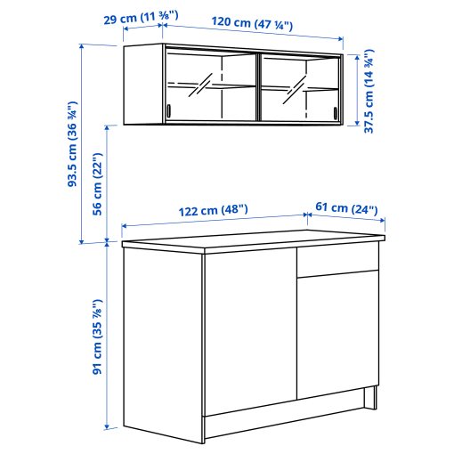 KNOXHULT, κουζίνα, 120x61x220 cm, 695.811.24