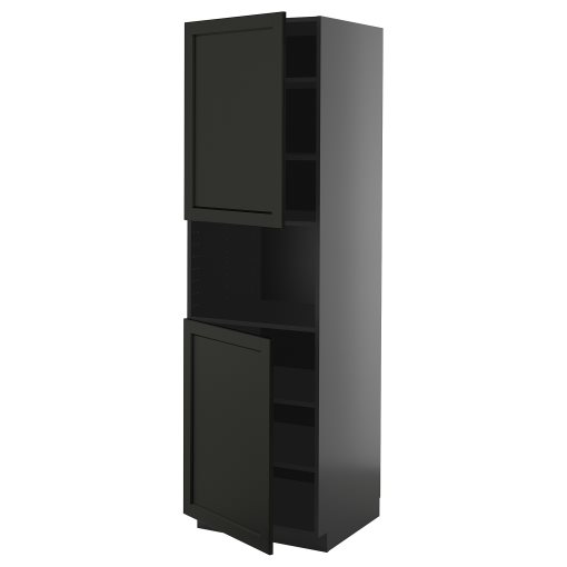 METOD, high cabinet for microwave with 2 doors/shelves, 60x60x200 cm, 695.889.60