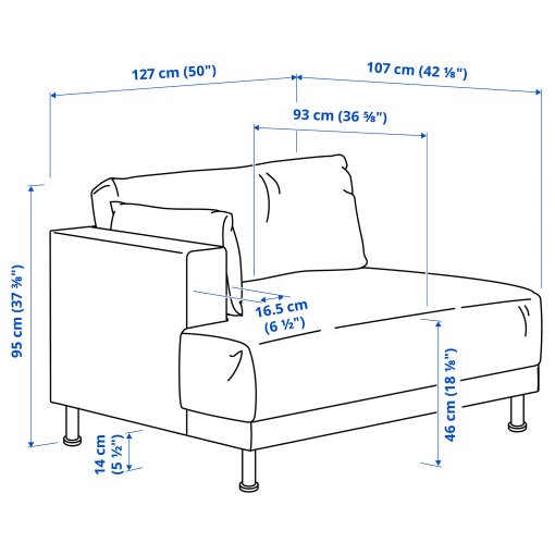 UPPÅKRA, 1.5-seat module with armrest left, 696.129.60