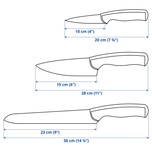 ÄNDLIG, 3-piece knife set, 702.576.24
