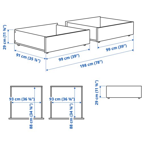 SMYGA, bed storage box, 99x91x29 cm, 705.078.21