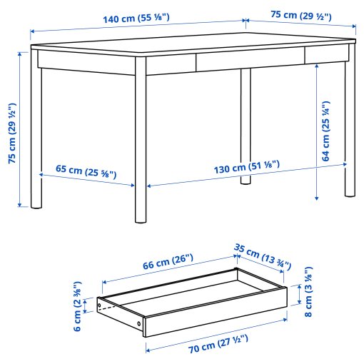 TONSTAD, desk, 140x75 cm, 705.382.00