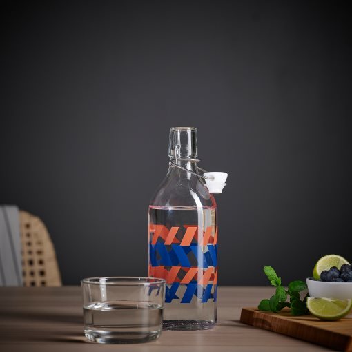 KORKEN, bottle with stopper/glass, 0.5 l, 705.536.34