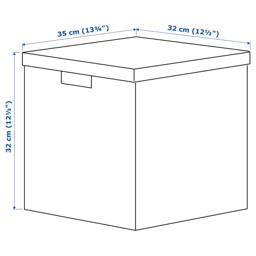 GJÄTTA, κουτί αποθήκευσης με καπάκι/βελούδο, 32x35x32 cm, 705.704.31