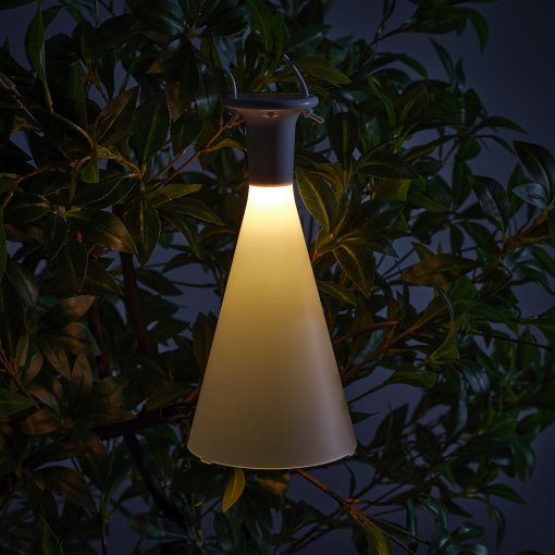 SOLVINDEN, table lamp with built-in LED light source/battery-operated/outdoor/cone-shaped, 26 cm, 705.718.88