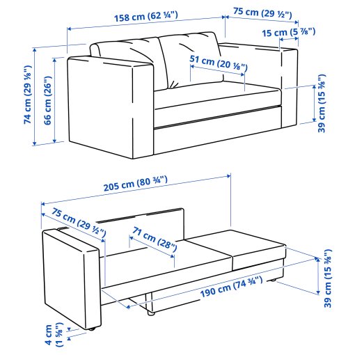 SKÖNABÄCK, 2-seat sofa-bed, 705.825.42