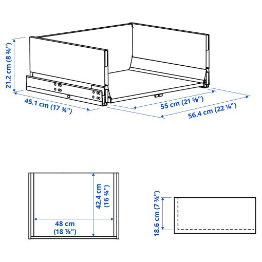 KNIVSHULT, drawer high, 60x45 cm, 706.006.59