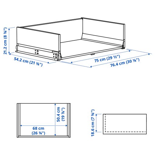 KNIVSHULT, drawer high, 80x60 cm, 706.006.64