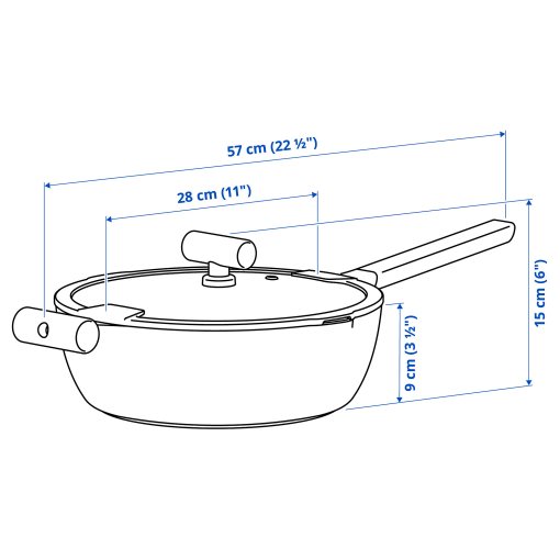 KLIPPFISK, saute pan with lid with non-stick coating, 28 cm, 706.025.16