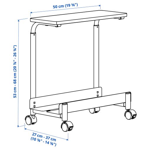 LÅNESPELARE, computer cart with shelf, 50x27 cm, 706.130.63