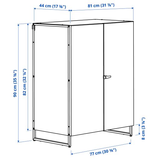 JOSTEIN, shelving unit with doors/in/outdoor, 81x44x90 cm, 794.371.69