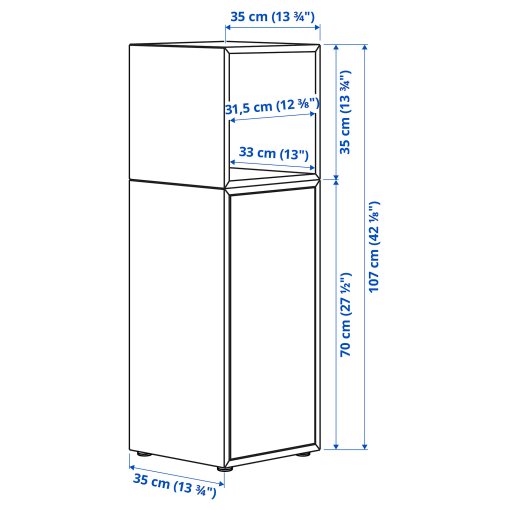 EKET, σύνθεση ντουλαπιών με πόδια, 35x35x107 cm, 794.907.98
