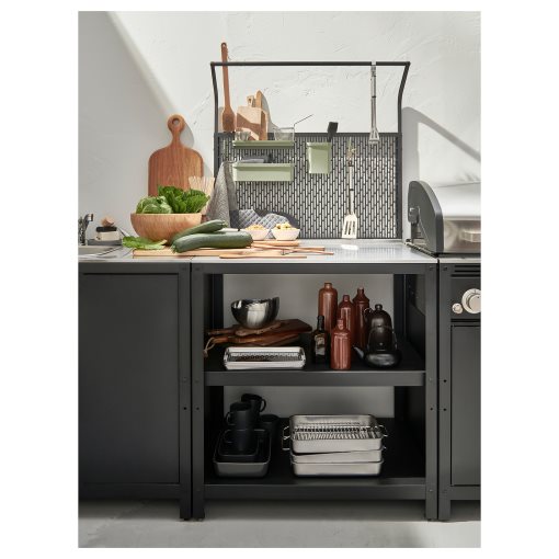 GRILLSKÄR, kitchen island with back panel/outdoor, 86x61x176 cm, 794.952.44