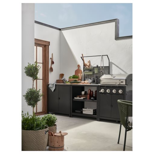 GRILLSKÄR, kitchen island with back panel/outdoor, 86x61x176 cm, 794.952.44
