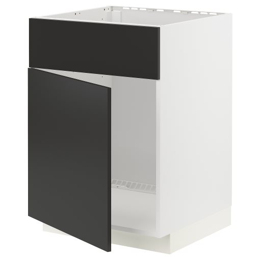 METOD, base cabinet for sink with door/front, 60x60 cm, 794.975.30