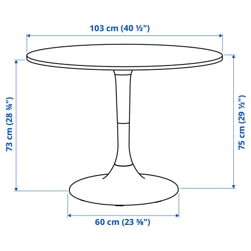 DOCKSTA/LIDAS, table and 4 chairs, 103 cm, 795.090.62