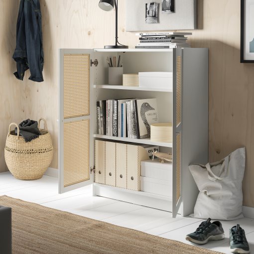 BILLY/HOGADAL, bookcase with doors, 80x30x106 cm, 795.722.04